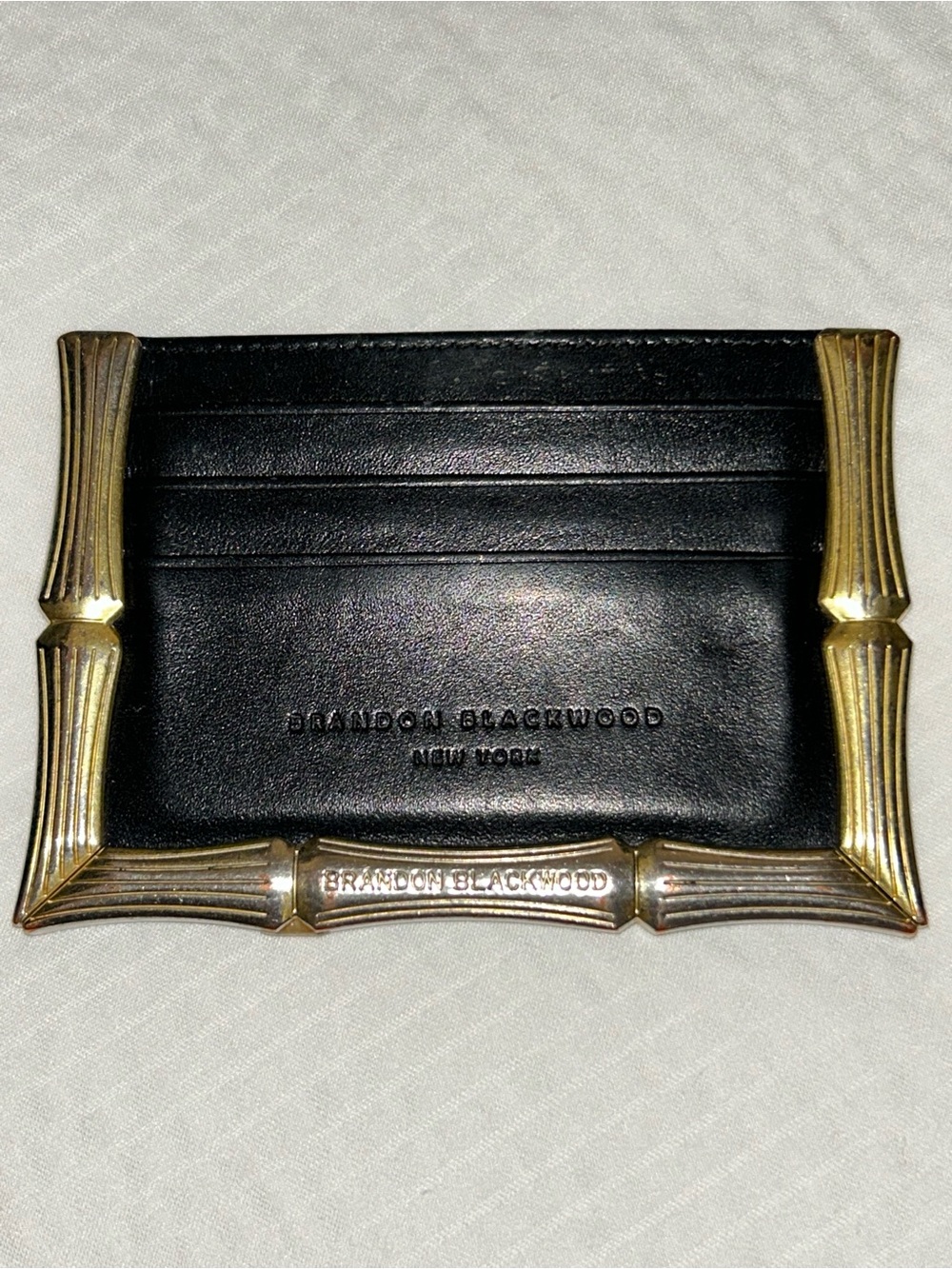 Brandon Blackwood bamboo leather card case